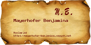 Mayerhofer Benjamina névjegykártya